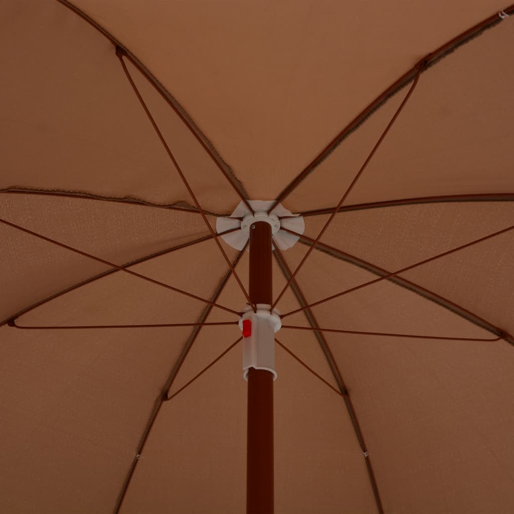 Garden Parasol with Steel Pole 240 cm Taupe