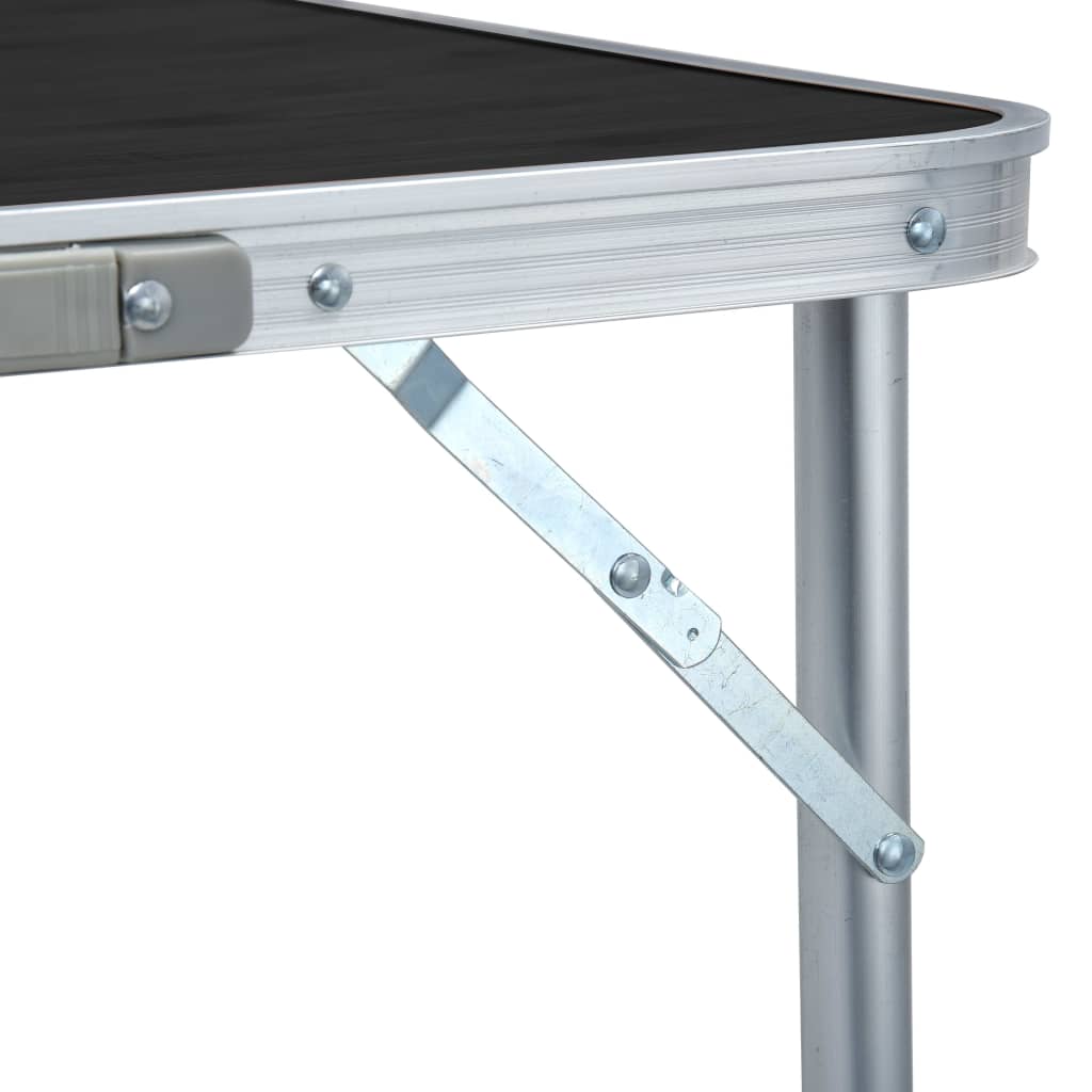 Foldable Camping Table Grey Aluminium 240x60 cm