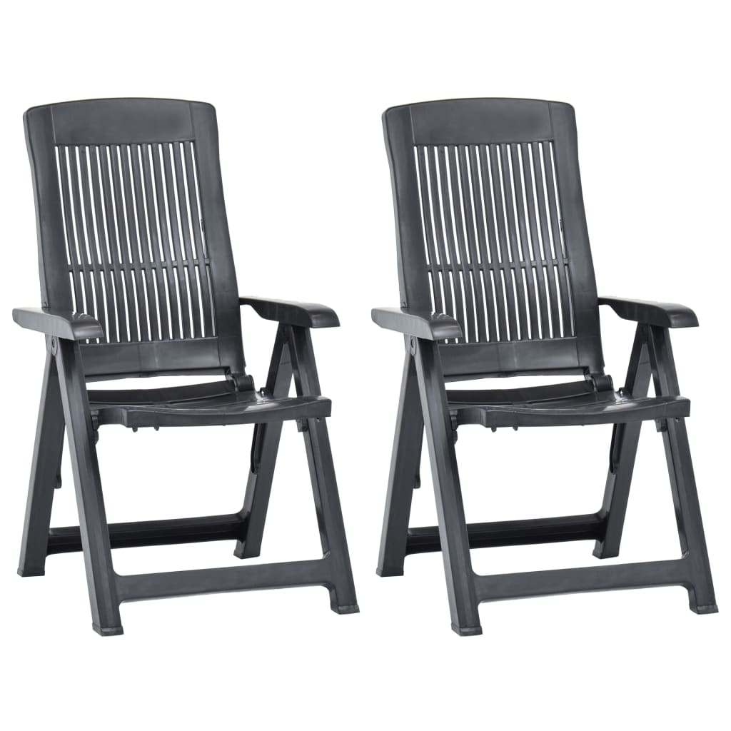 Garden Reclining Chairs 2 pcs Plastic Anthracite