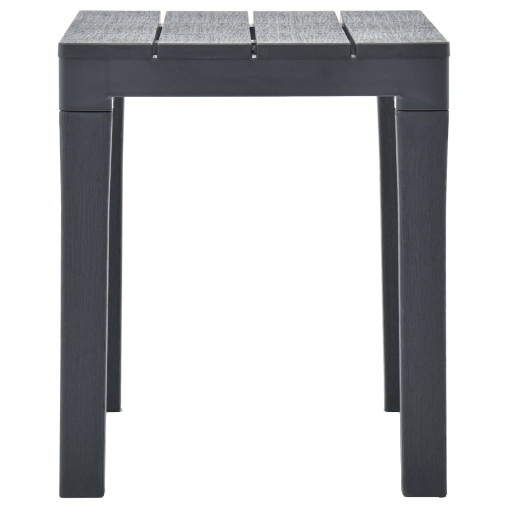 Garden Table with 2 Benches Plastic Anthracite