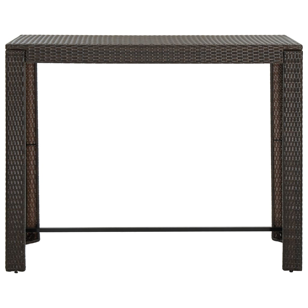 Garden Bar Table Brown 140.5x60.5x110.5 cm Poly Rattan