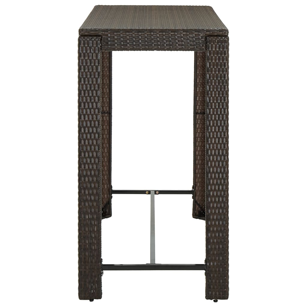 Garden Bar Table Brown 140.5x60.5x110.5 cm Poly Rattan