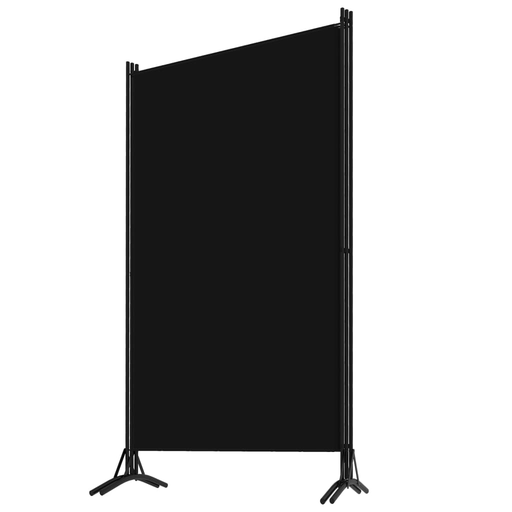 3-Panel Room Divider Black 260x180 cm