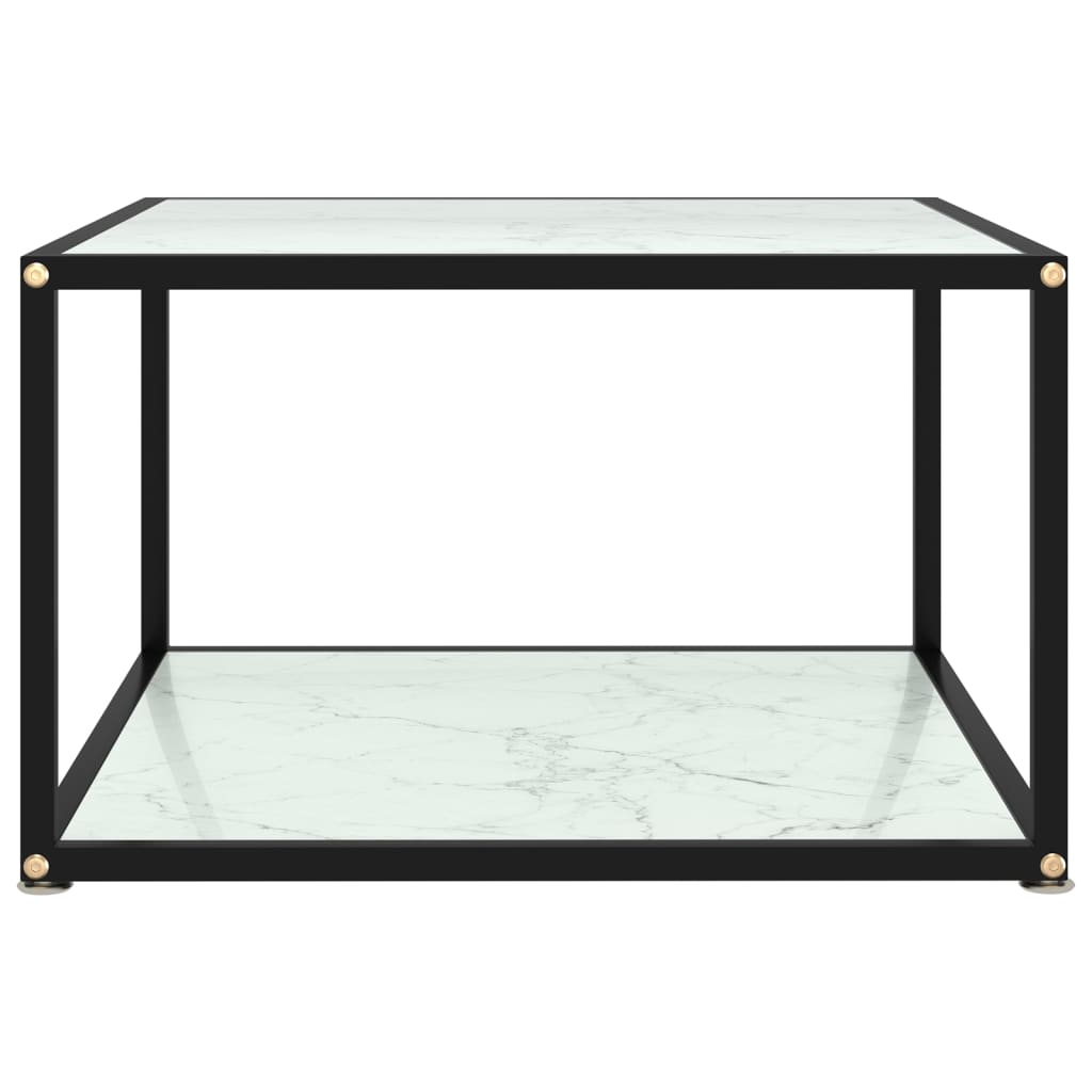 Coffee Table White 60x60x35 cm Tempered Glass