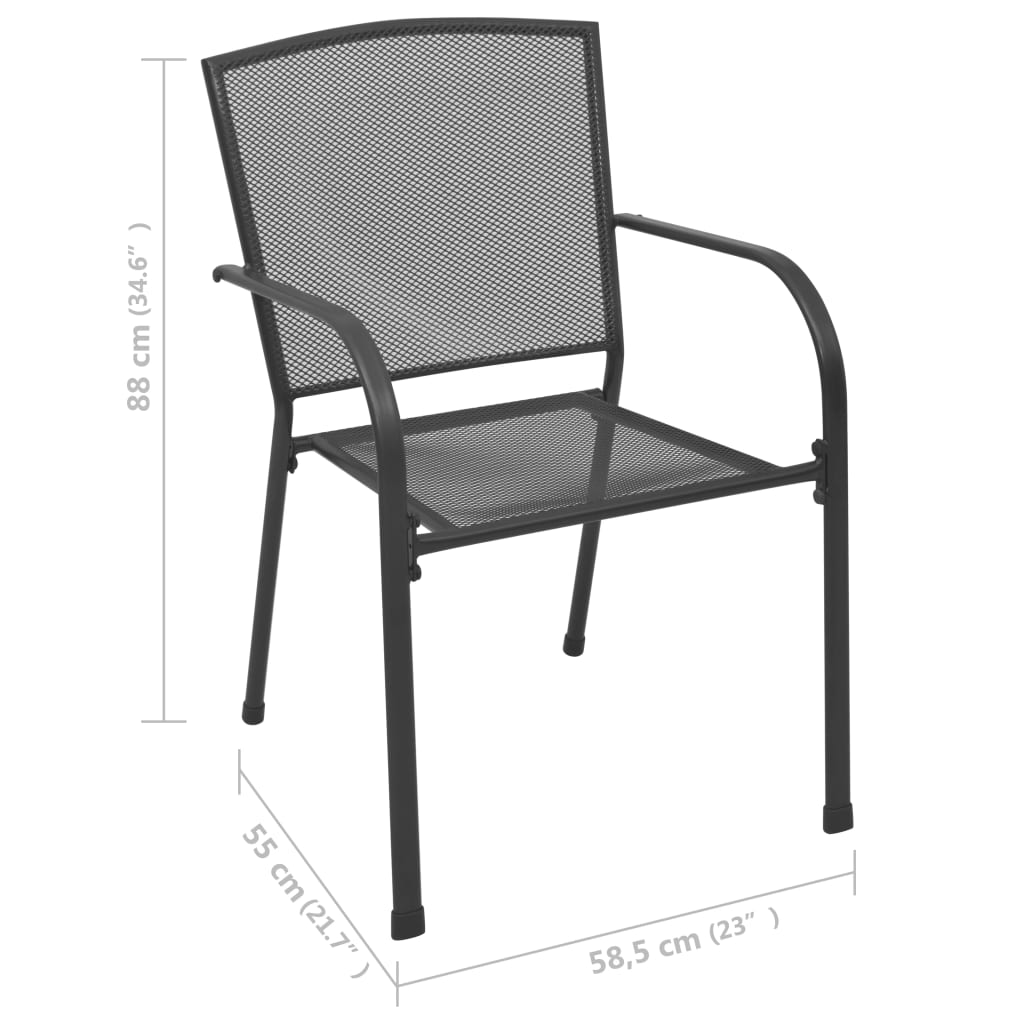 Outdoor Chairs 4 pcs Mesh Design Anthracite Steel