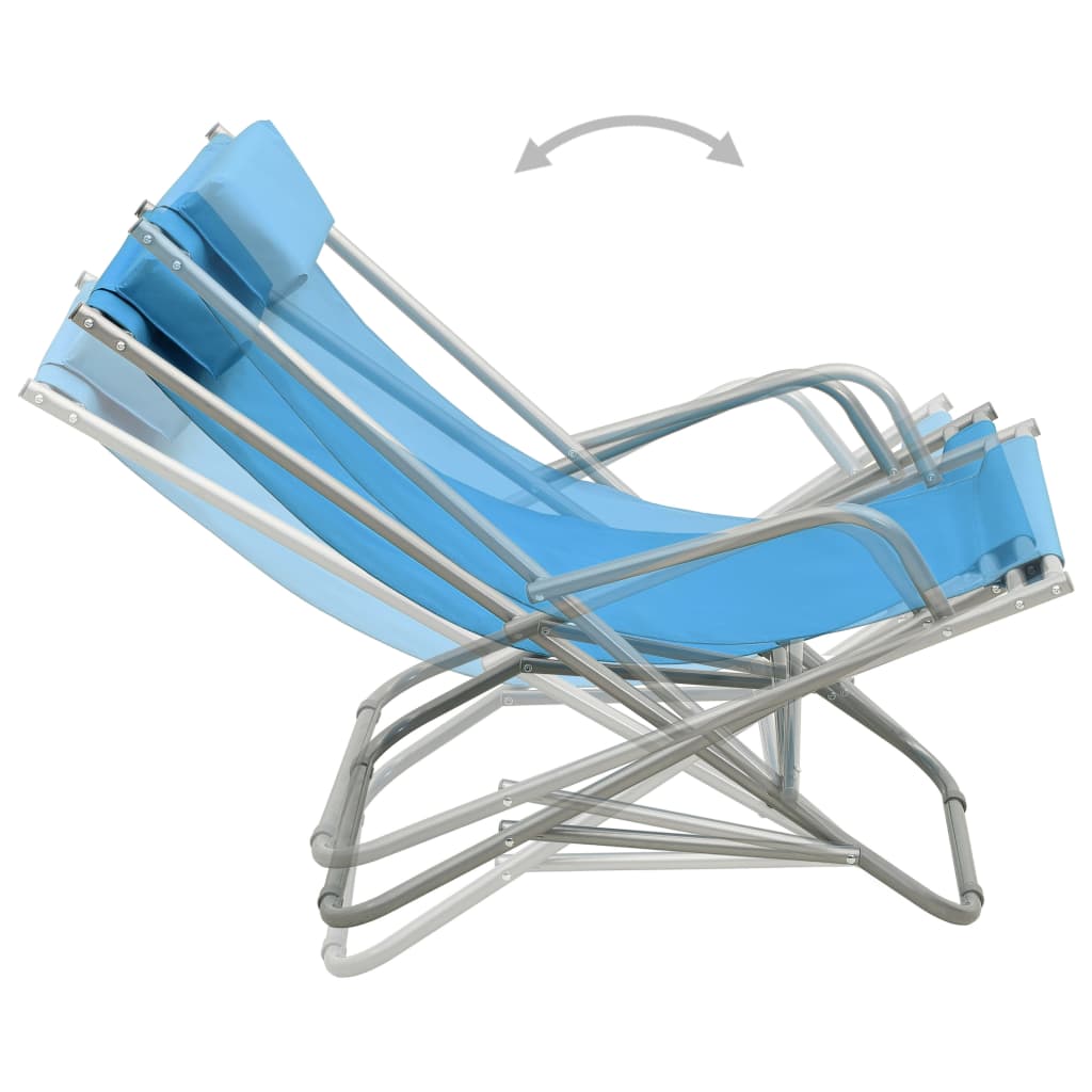 Rocking Chairs 2 pcs Steel Blue