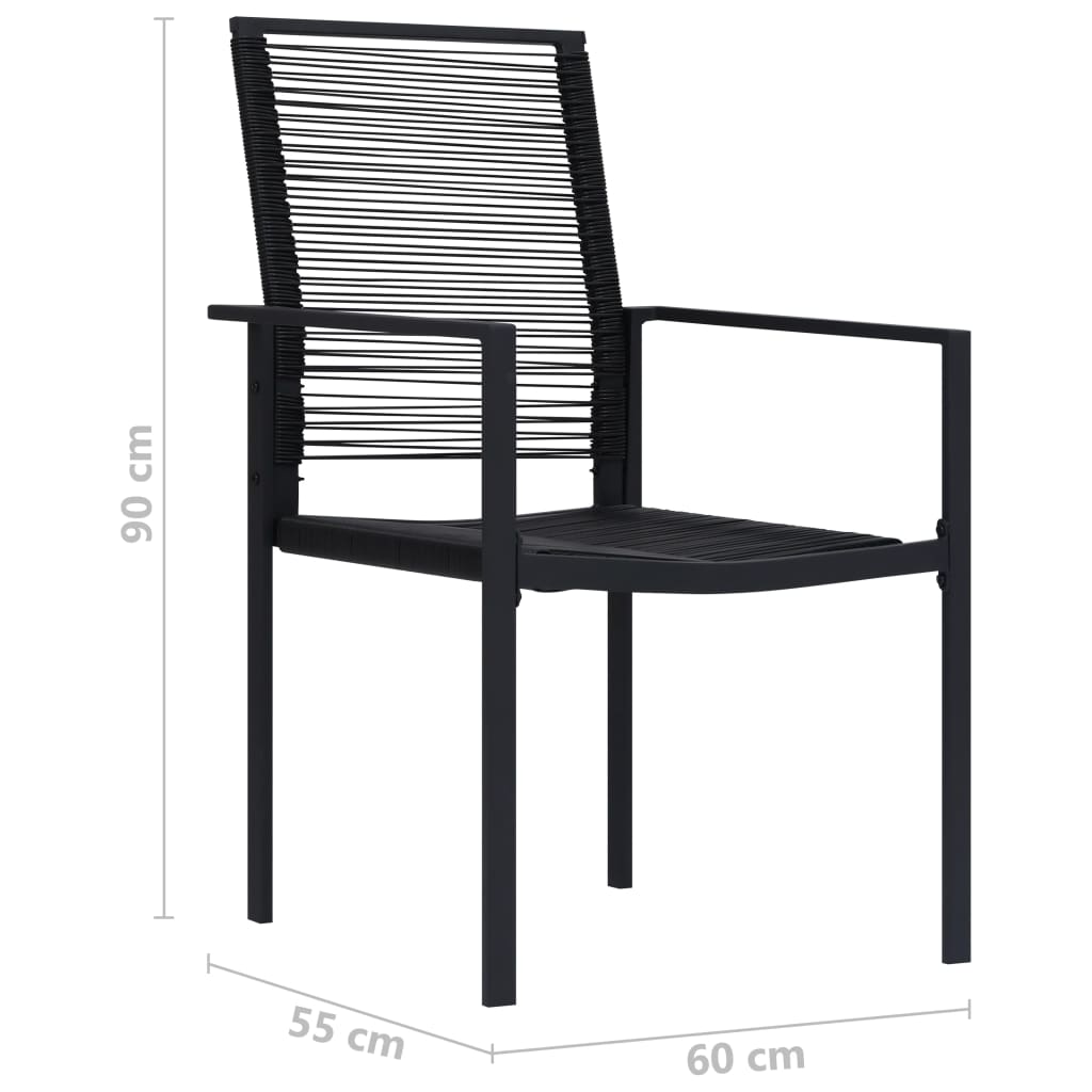 Garden Chairs 2 pcs PVC Rattan Black