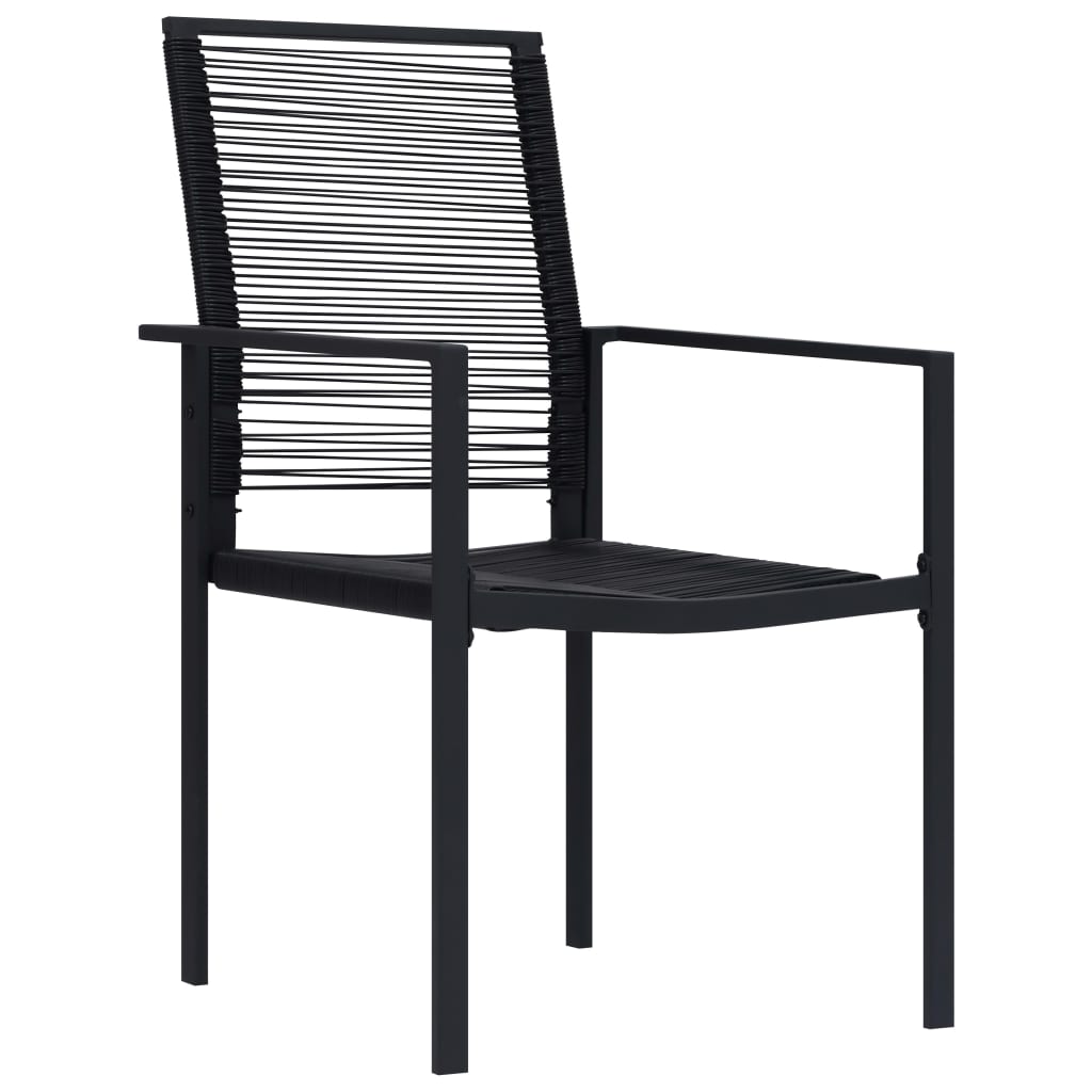 Garden Chairs 4 pcs PVC Rattan Black