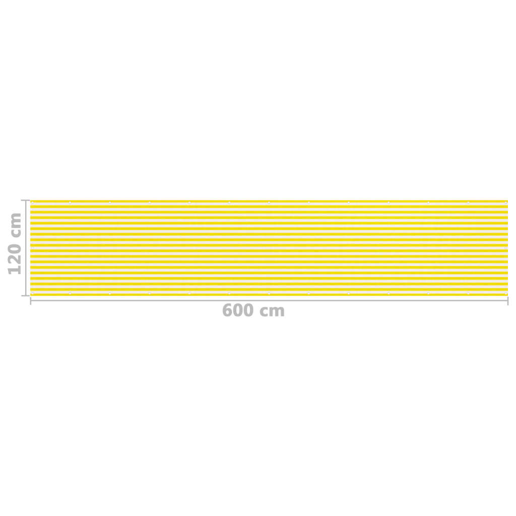 Balcony Screen Yellow and White 120x600 cm HDPE