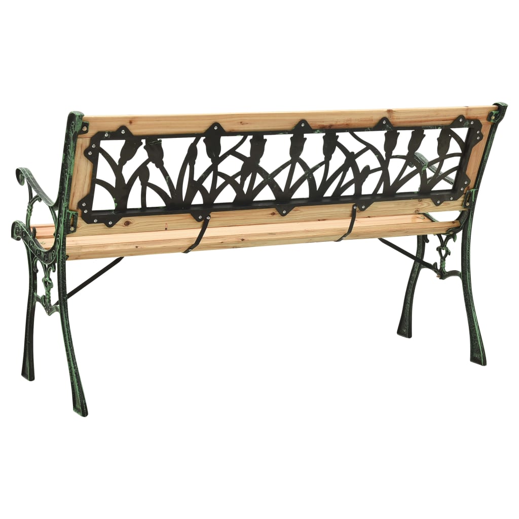 Garden Bench 122 cm Cast Iron and Solid Firwood