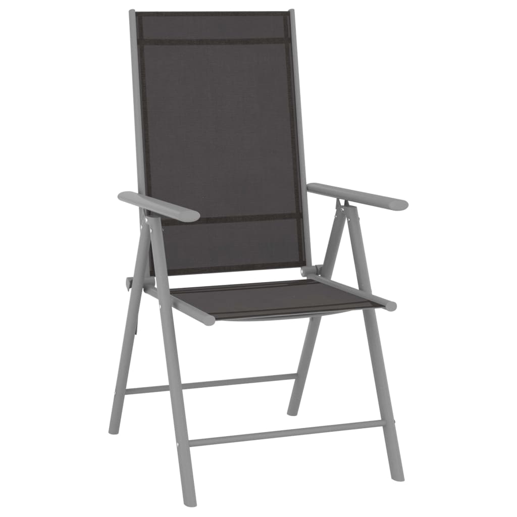 Folding Garden Chairs 2 pcs Textilene Black