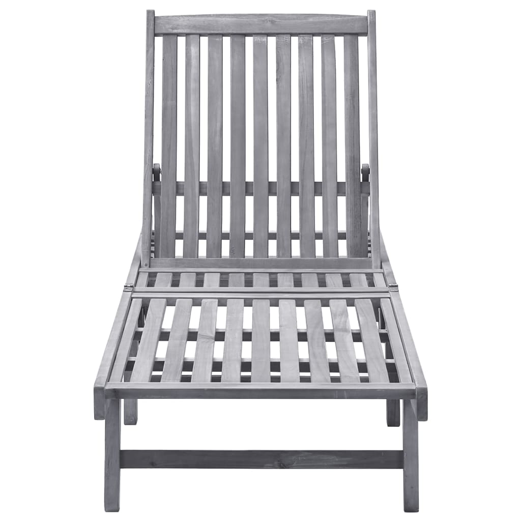 Sun Lounger Solid Acacia Wood