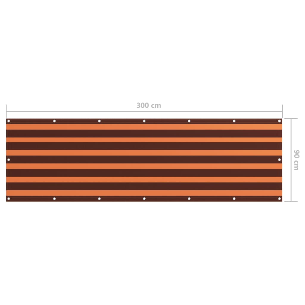 Balcony Screen Orange and Brown 90x300 cm Oxford Fabric