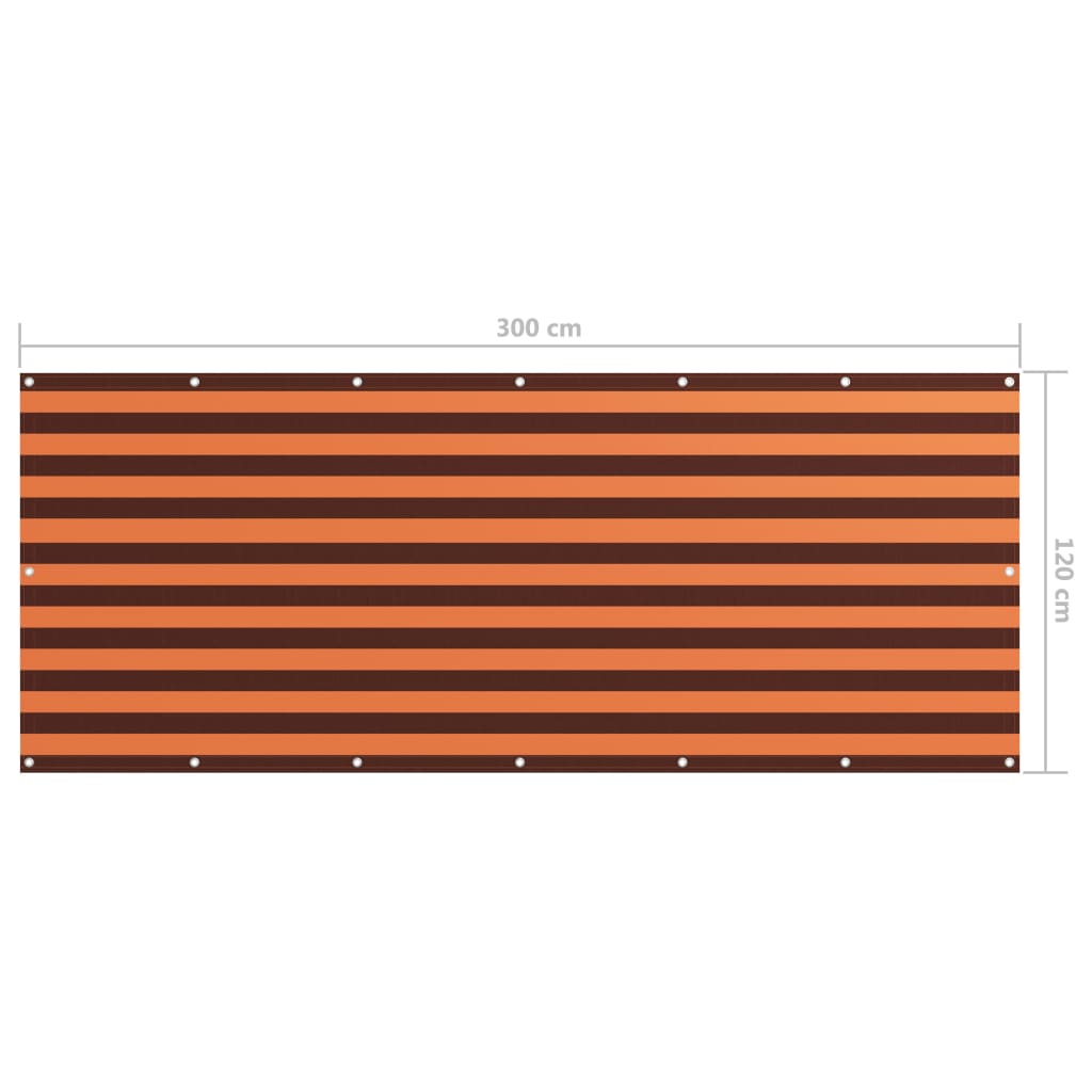 Balcony Screen Orange and Brown 120x300 cm Oxford Fabric