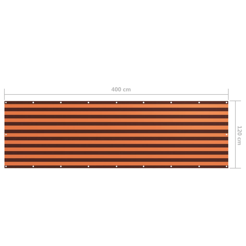 Balcony Screen Orange and Brown 120x400 cm Oxford Fabric