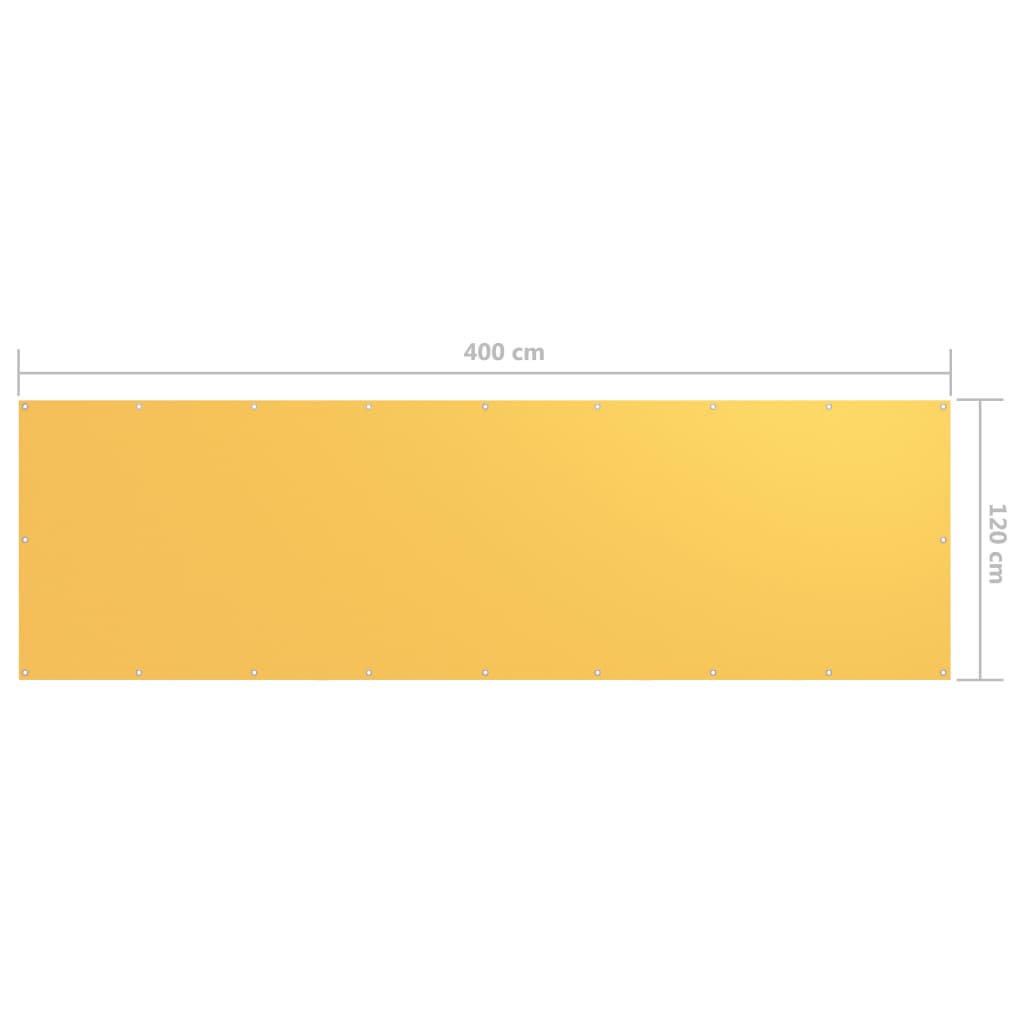 Balcony Screen Yellow 120x400 cm Oxford Fabric