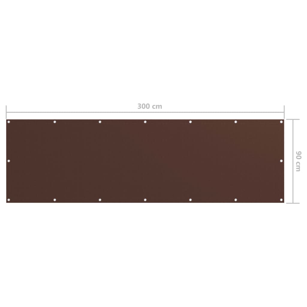 Balcony Screen Brown 90x300 cm Oxford Fabric