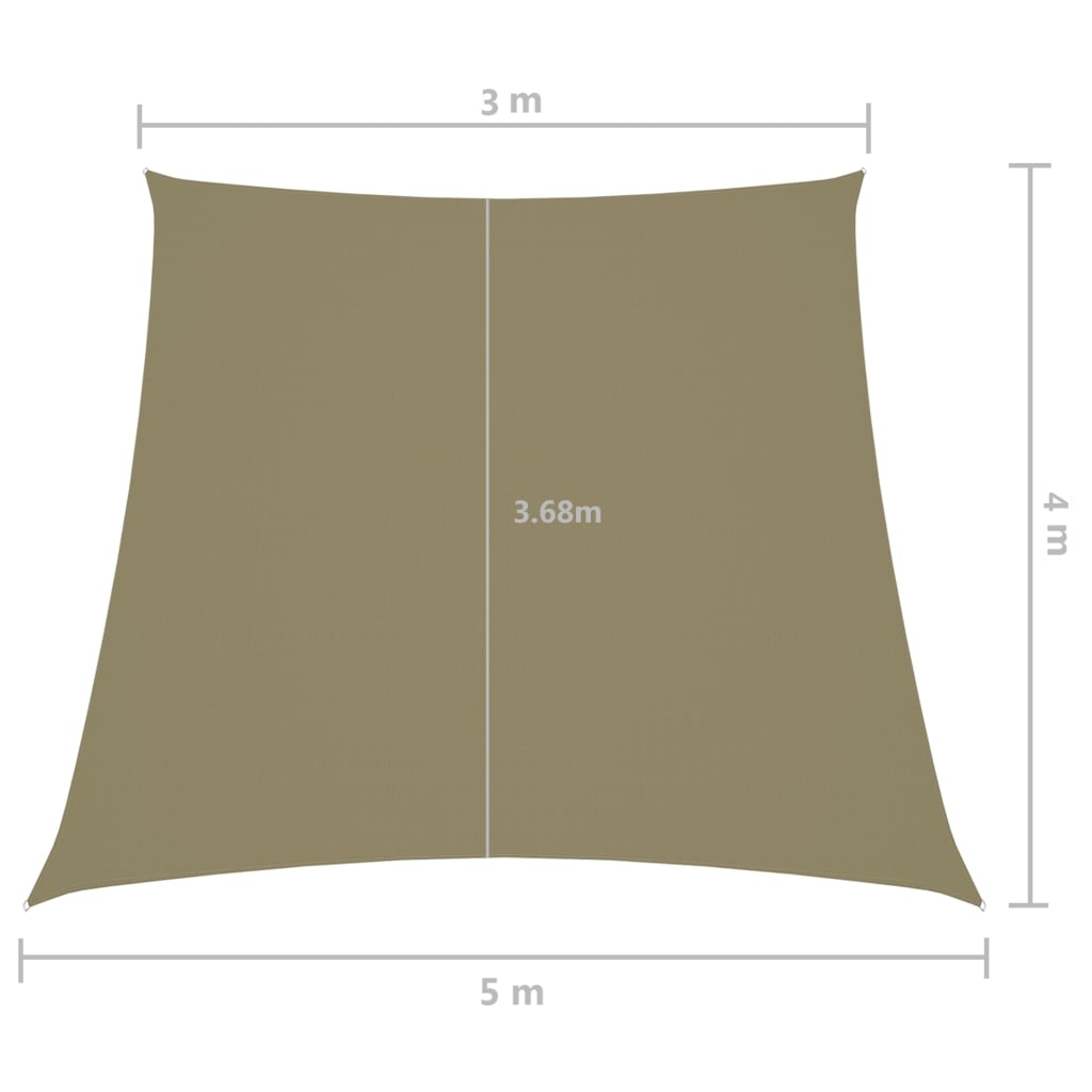 Sunshade Sail Oxford Fabric Trapezium 3/5x4 m Beige