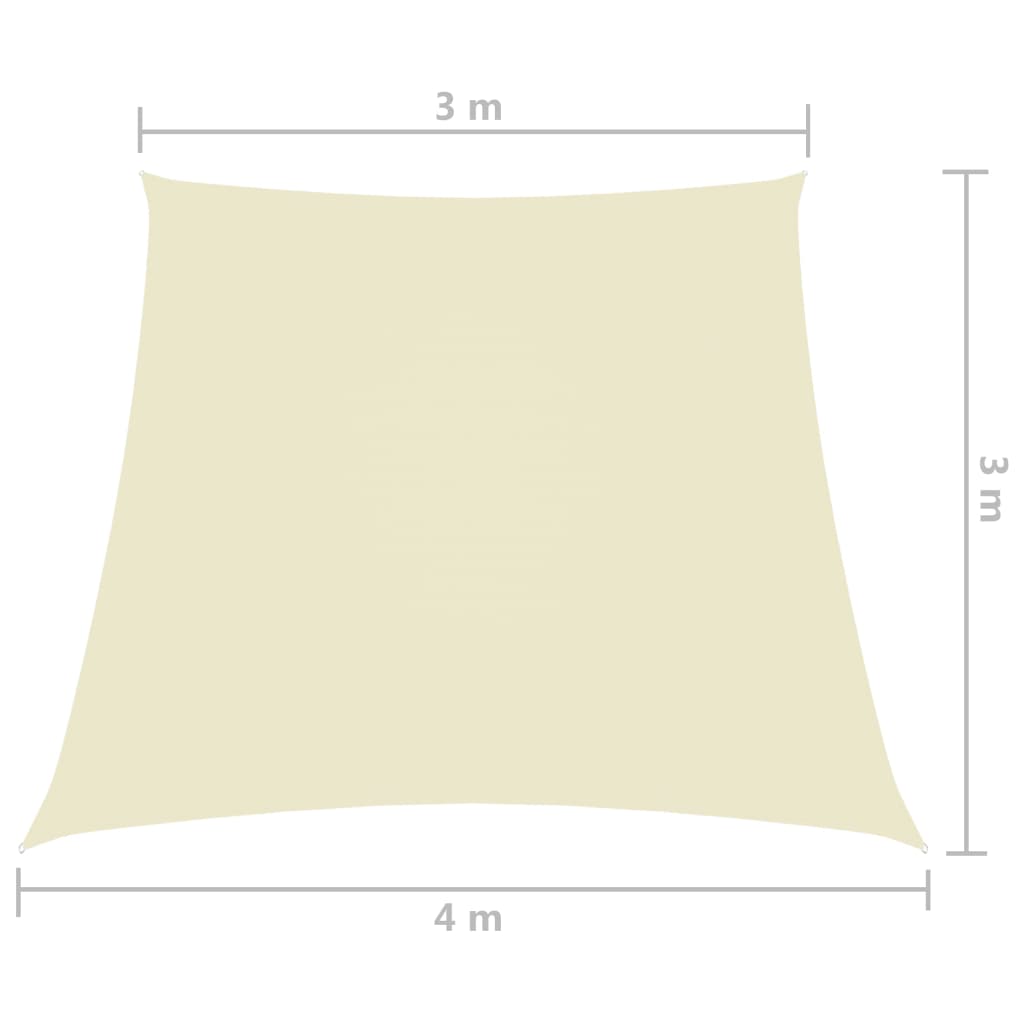 Sunshade Sail Oxford Fabric Trapezium 3/4x3 m Cream