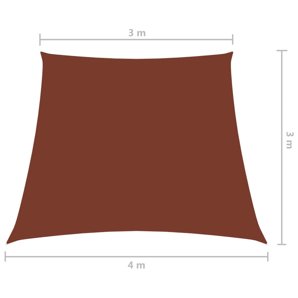 Sunshade Sail Oxford Fabric Trapezium 3/4x3 m Terracotta