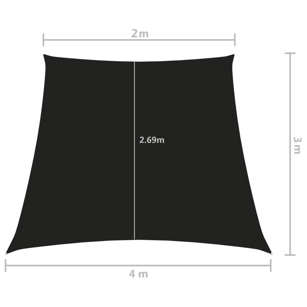 Sunshade Sail Oxford Fabric Trapezium 2/4x3 m Black