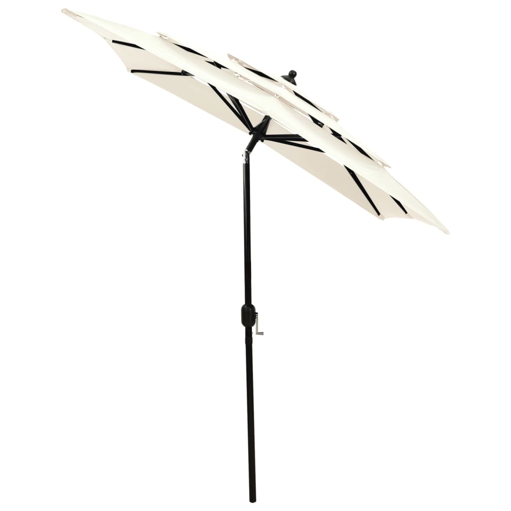 3-Tier Garden Parasol with Aluminium Pole Sand 2x2 m