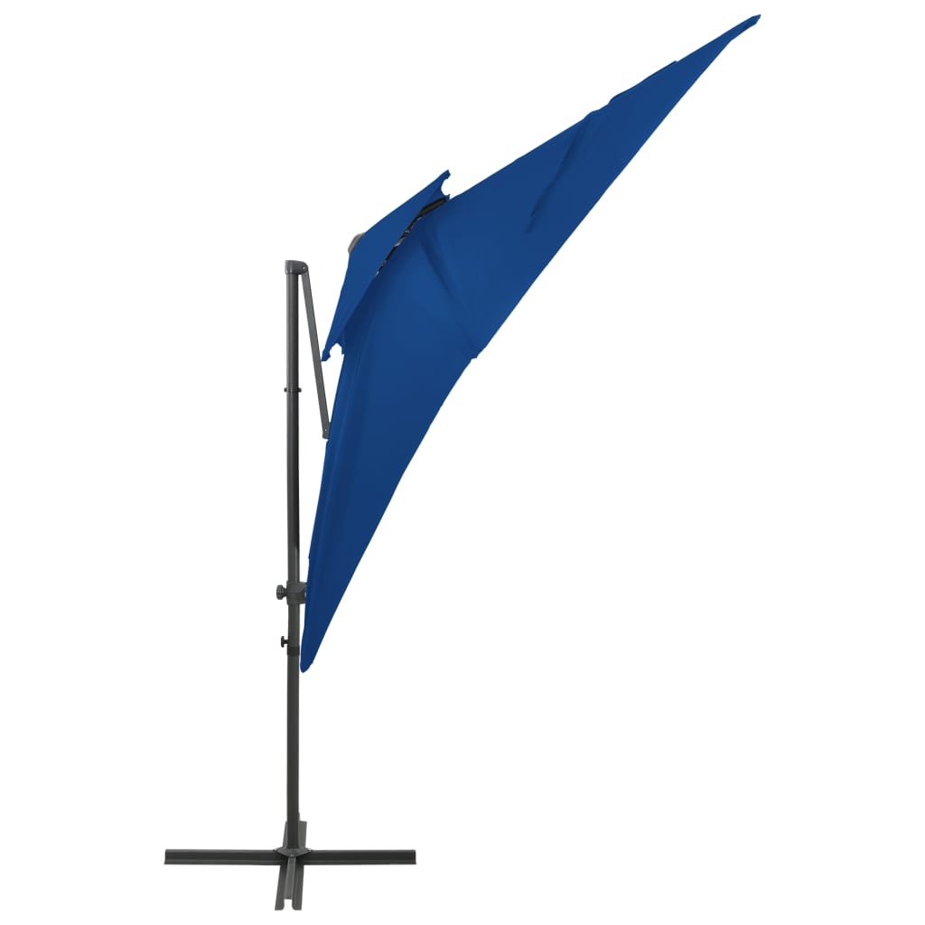 Cantilever Garden Parasol with Double Top Azure Blue 250x250 cm