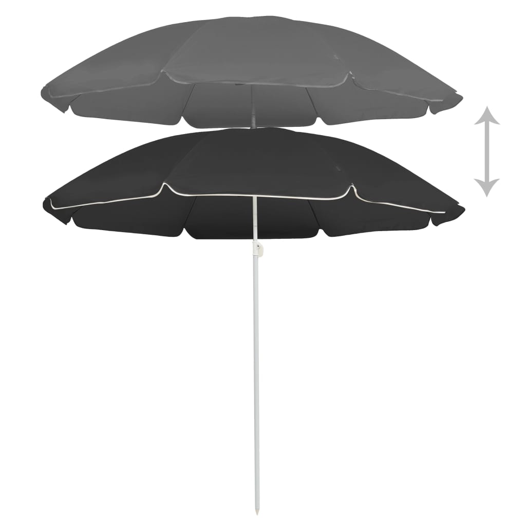 Garden Parasol  with Steel Pole Anthracite 180 cm