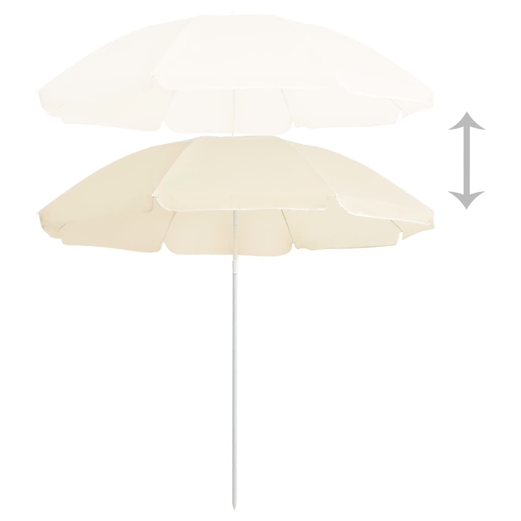 Garden Parasol  with Steel Pole Sand 180 cm