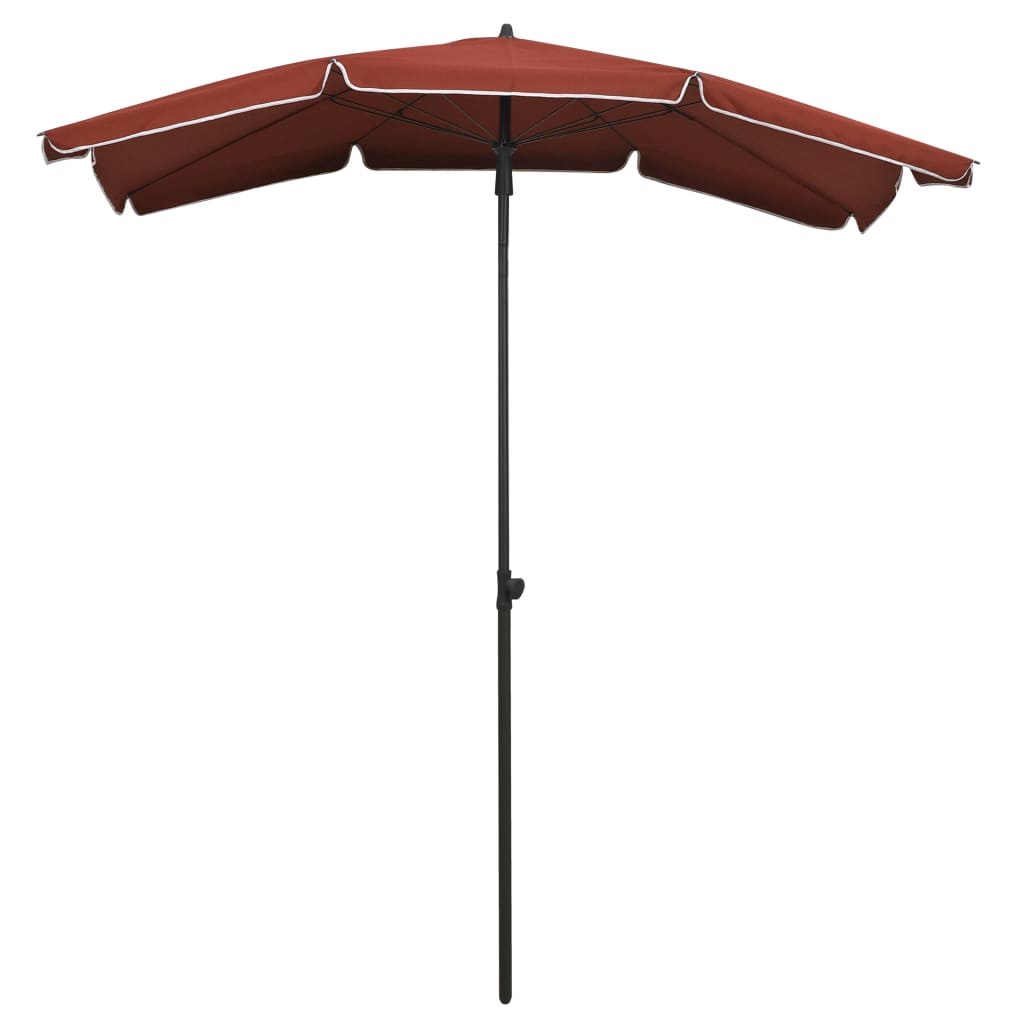 Garden Parasol with Pole 200x130 cm Terracotta