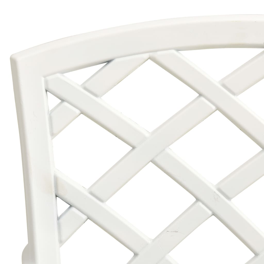 Garden Chairs 2 pcs Cast Aluminium White