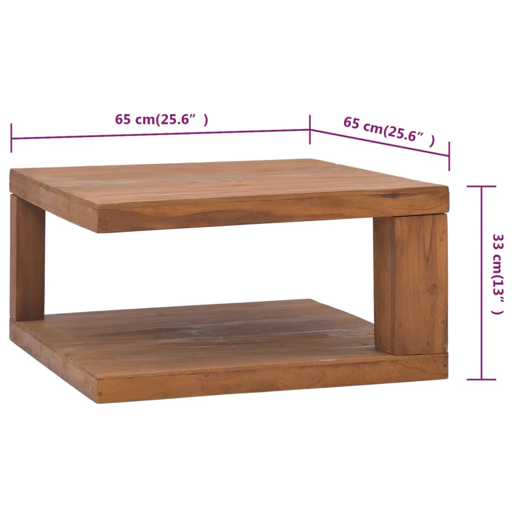 Coffee Table 65x65x33 cm Solid Teak Wood