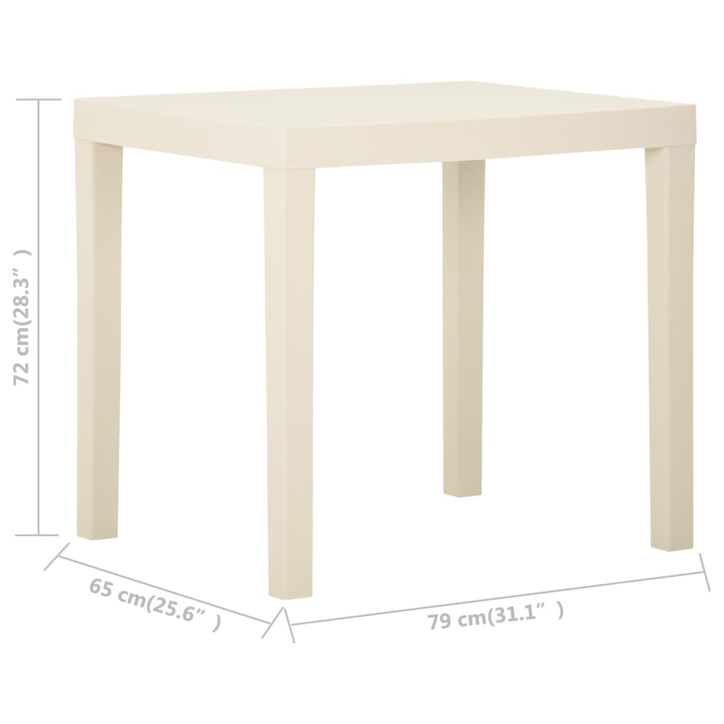 Garden Table White 79x65x72 cm Plastic