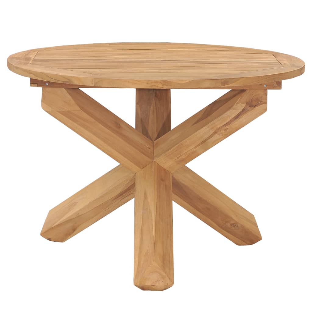 Garden Dining Table Ø110x75 cm Solid Teak Wood