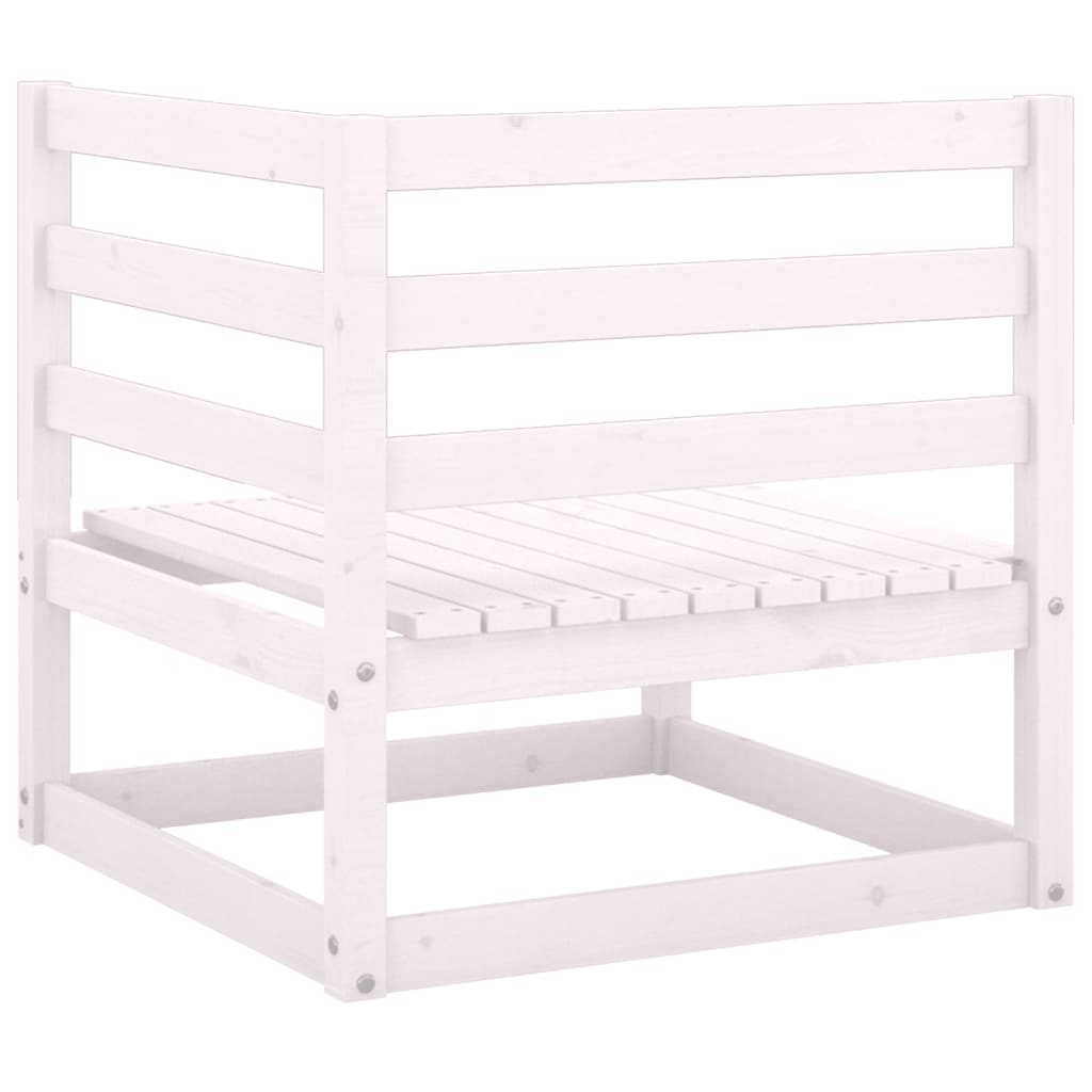 Garden Corner Sofas 2 pcs White Solid Wood Pine