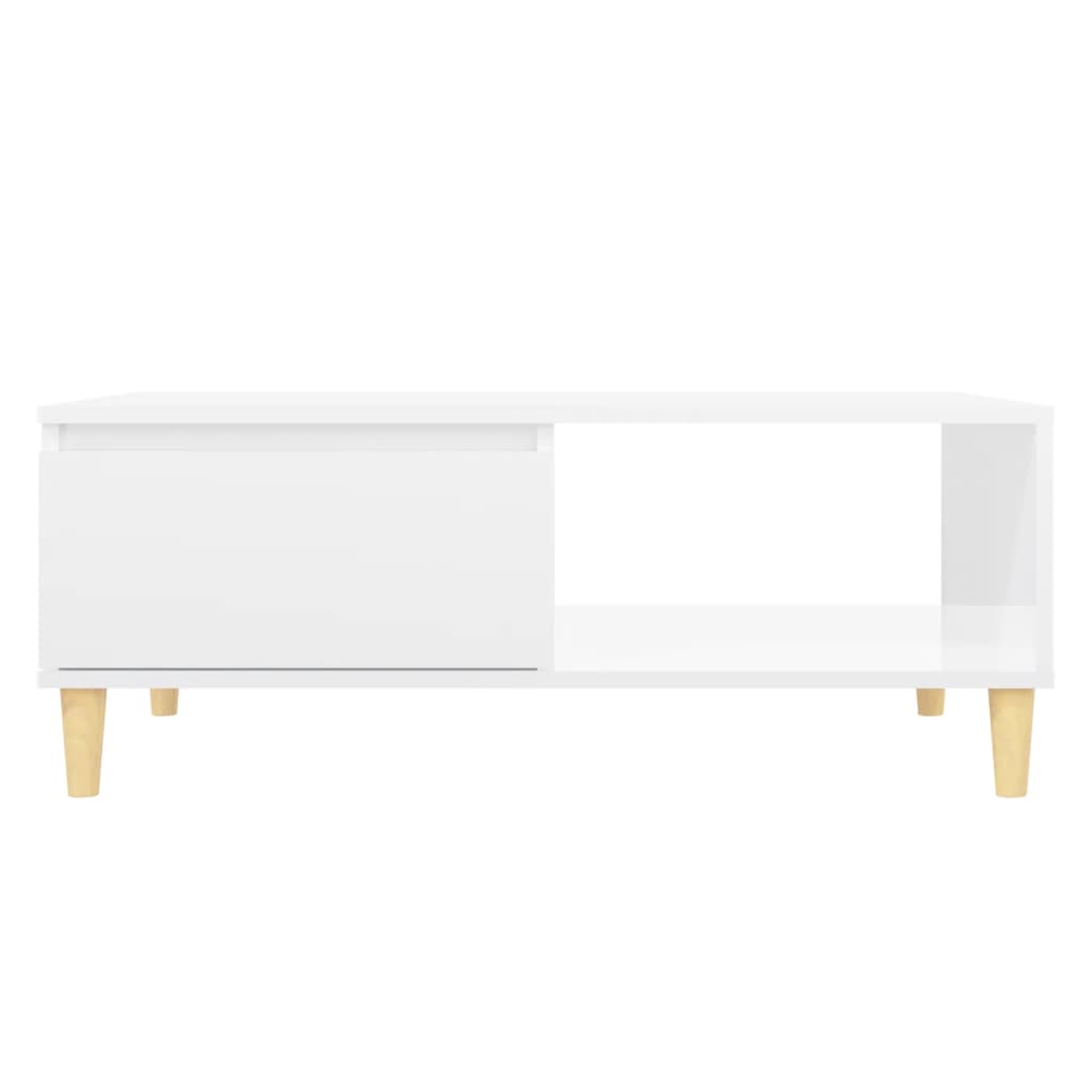 Coffee Table High Gloss White 90x60x35 cm Engineered Wood