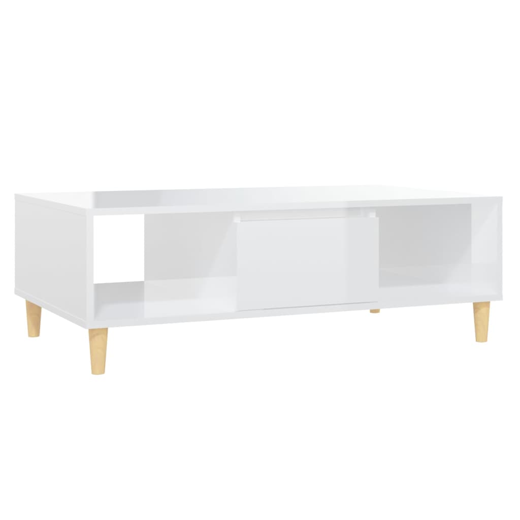 Coffee Table High Gloss White 103.5x60x35 cm Engineered Wood