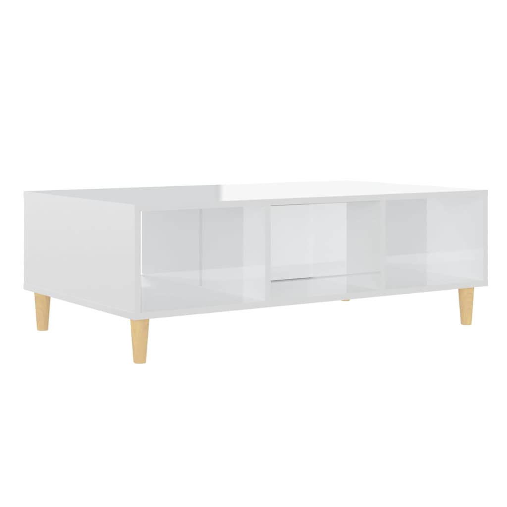 Coffee Table High Gloss White 103.5x60x35 cm Engineered Wood