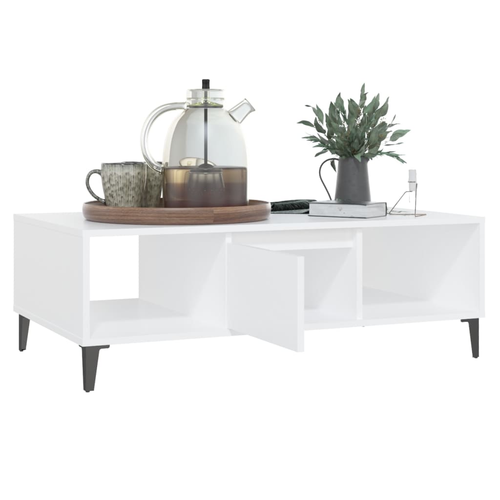 Coffee Table White 103.5x60x35 cm Engineered Wood