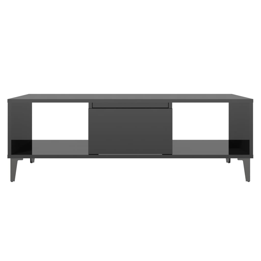 Coffee Table High Gloss Black 103.5x60x35 cm Engineered Wood