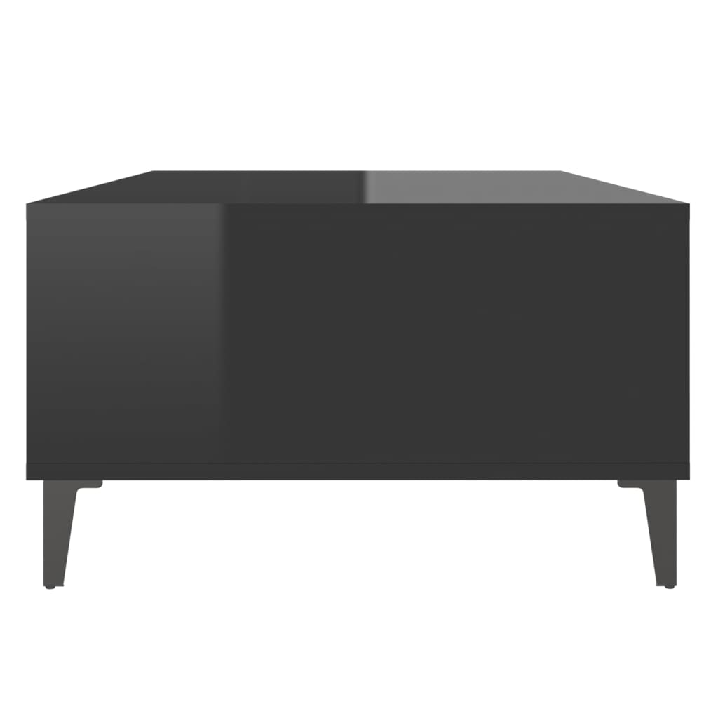 Coffee Table High Gloss Black 103.5x60x35 cm Engineered Wood