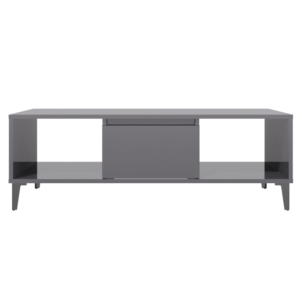 Coffee Table High Gloss Grey 103.5x60x35 cm Engineered Wood