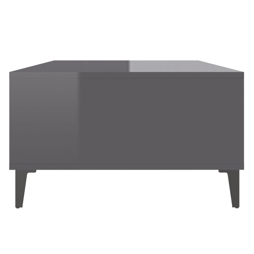 Coffee Table High Gloss Grey 103.5x60x35 cm Engineered Wood