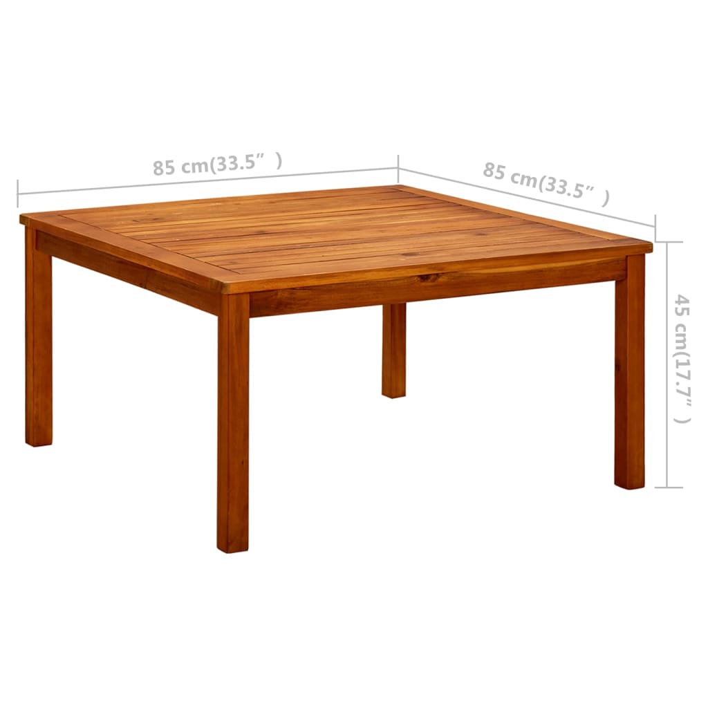 Garden Coffee Table 85x85x45 cm Solid Acacia Wood