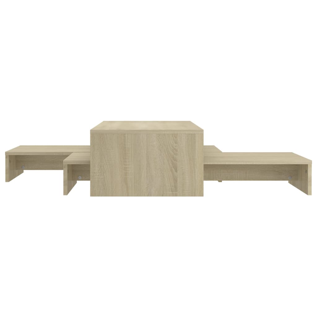 Nesting Coffee Table Set Sonoma Oak 100x100x26.5 cm Engineered Wood