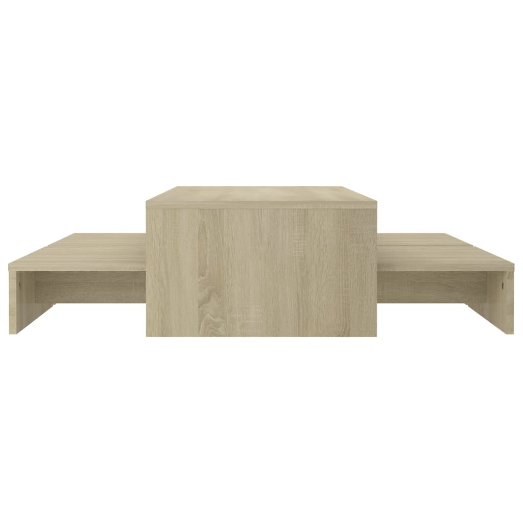 Nesting Coffee Table Set Sonoma Oak 100x100x26.5 cm Engineered Wood