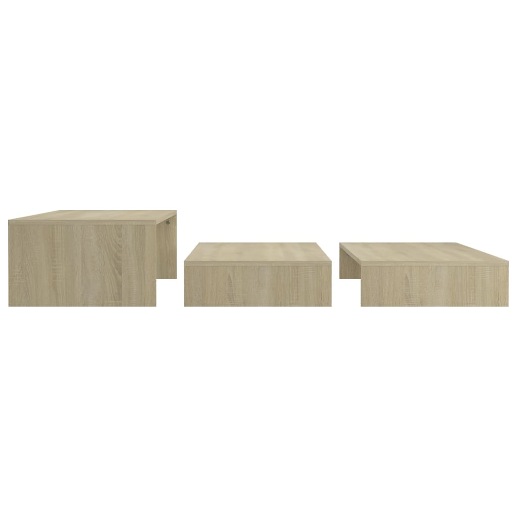 Nesting Coffee Table Set Sonoma Oak 100x100x26.5 cm Engineered Wood