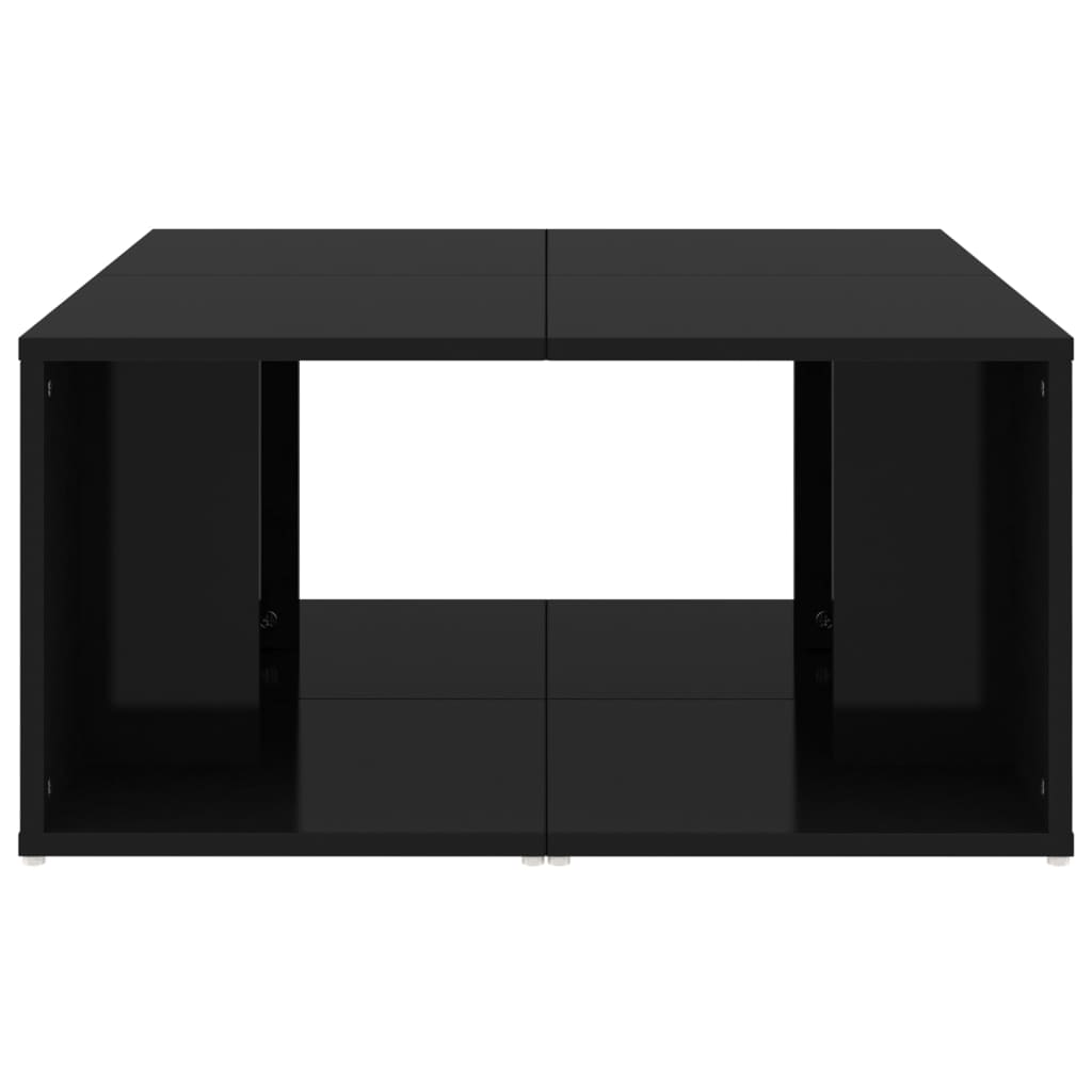 Coffee Tables 4 pcs High Gloss Black 33x33x33 cm Engineered Wood