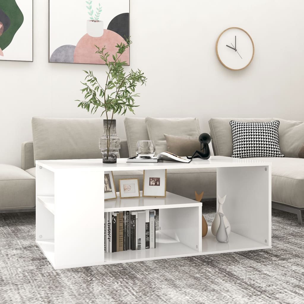 Coffee Table White 100x50x40 cm Engineered Wood