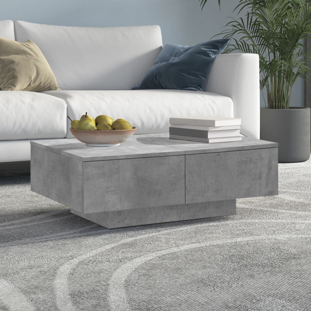 Coffee Table Concrete Grey 90x60x31 cm Engineered Wood